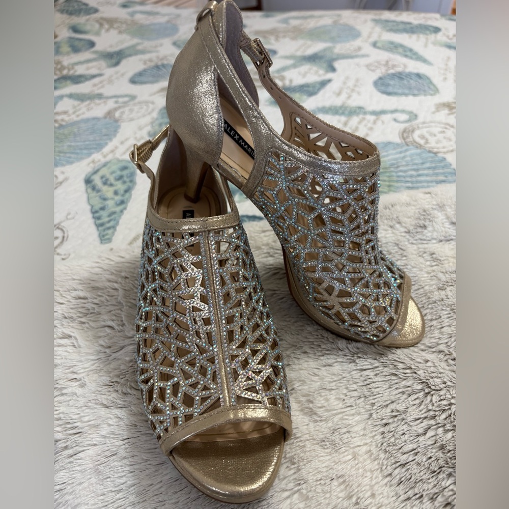 Alex Marie Gold and Silver Women's Heels